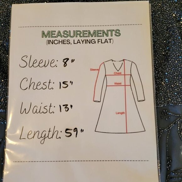 Sean Collection Beaded Long Gown Short Sleeve High Waist Blue Gray Dress Size Sm - Picture 13 of 15